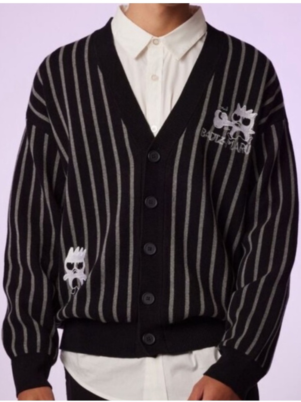 Hello Kitty and Friends X Forever 21 Men’s Black and Gray Striped Men's Sweater